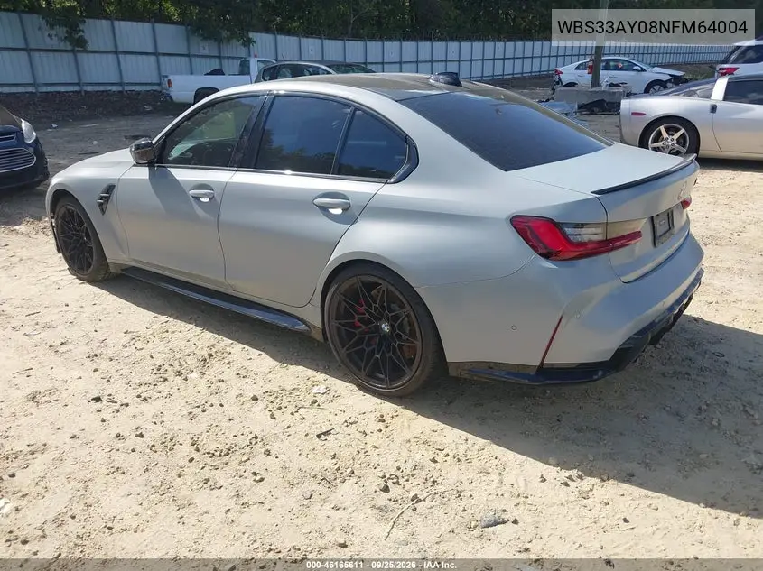 2022 BMW M3 VIN WBS33AY08NFM64004 — фото 3