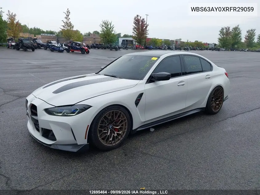 2024 BMW M3 VIN WBS63AY0XRFR29059 — фото 2