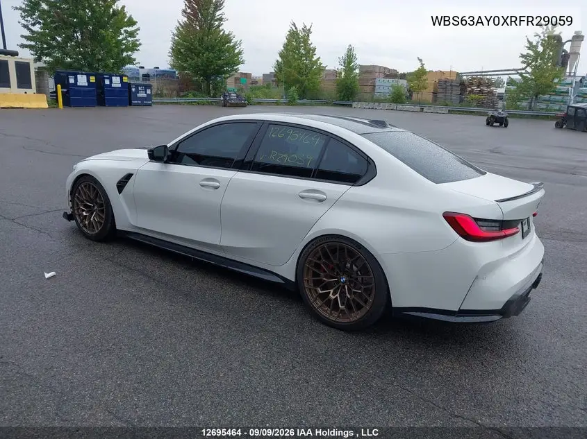 2024 BMW M3 VIN WBS63AY0XRFR29059 — фото 3