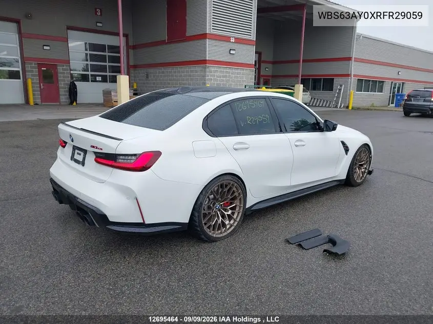 2024 BMW M3 VIN WBS63AY0XRFR29059 — фото 4