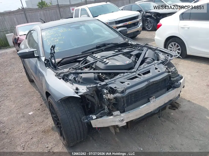 BMW M4 2024, VIN WBS43AZ05RCP34851