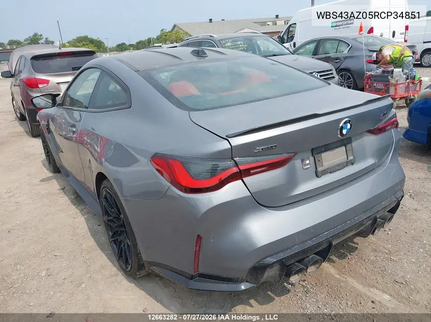 2024 BMW M4 VIN WBS43AZ05RCP34851 — фото 3