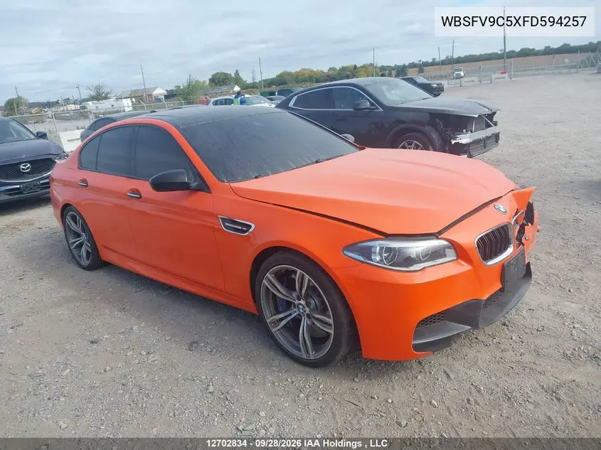BMW M5 2015, VIN WBSFV9C5XFD594257