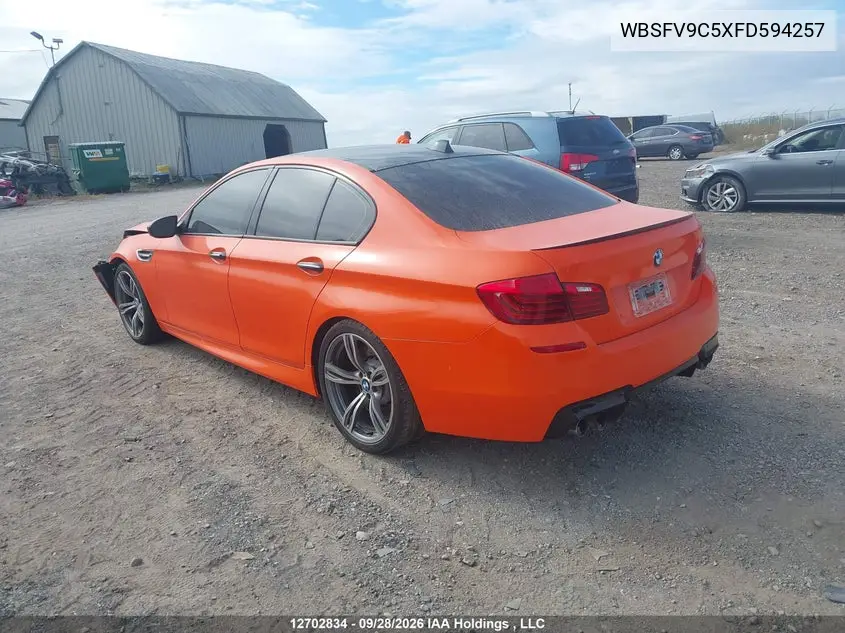 2015 BMW M5 VIN WBSFV9C5XFD594257 — фото 3