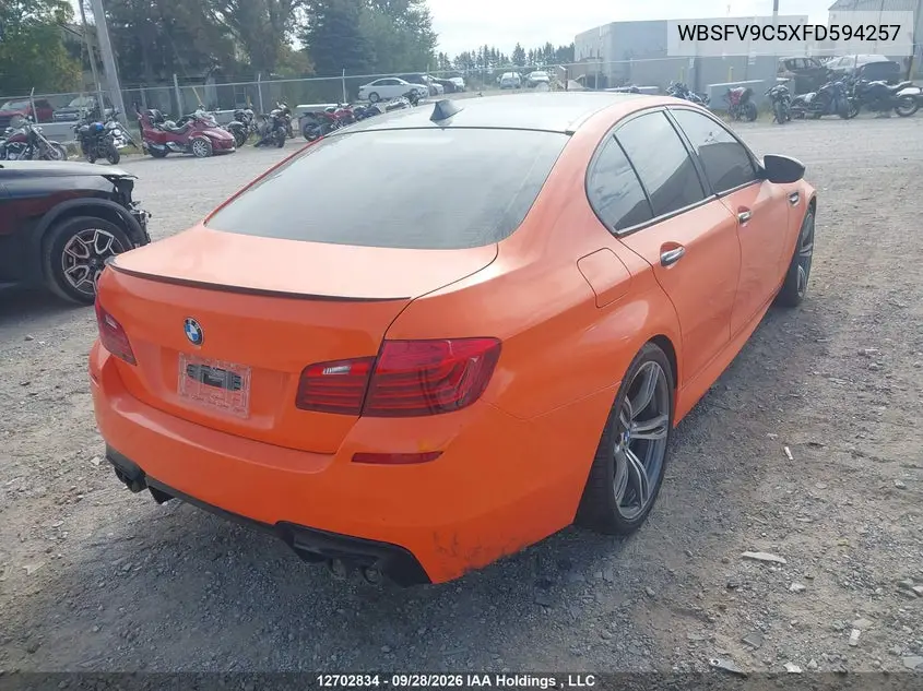 2015 BMW M5 VIN WBSFV9C5XFD594257 — фото 4