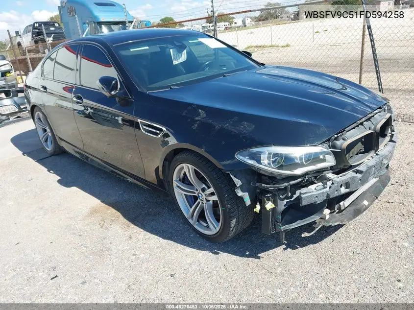 BMW M5 2015, VIN WBSFV9C51FD594258