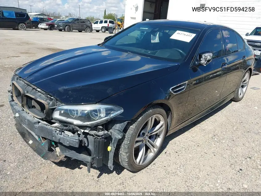 2015 BMW M5 VIN WBSFV9C51FD594258 — фото 2