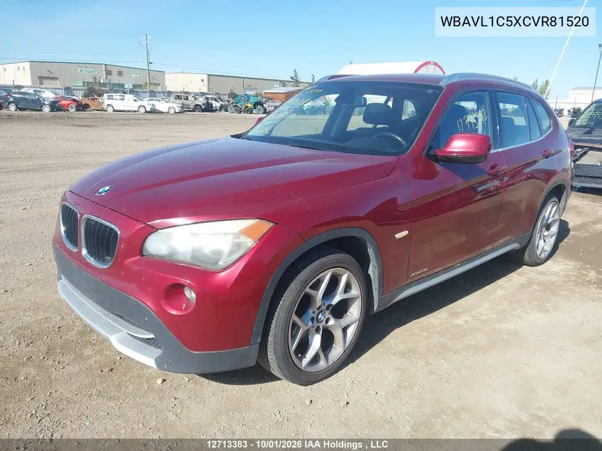 2012 BMW X1 VIN WBAVL1C5XCVR81520 — фото 2