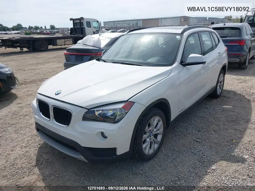2014 BMW X1 VIN WBAVL1C58EVY18092 — фото 2