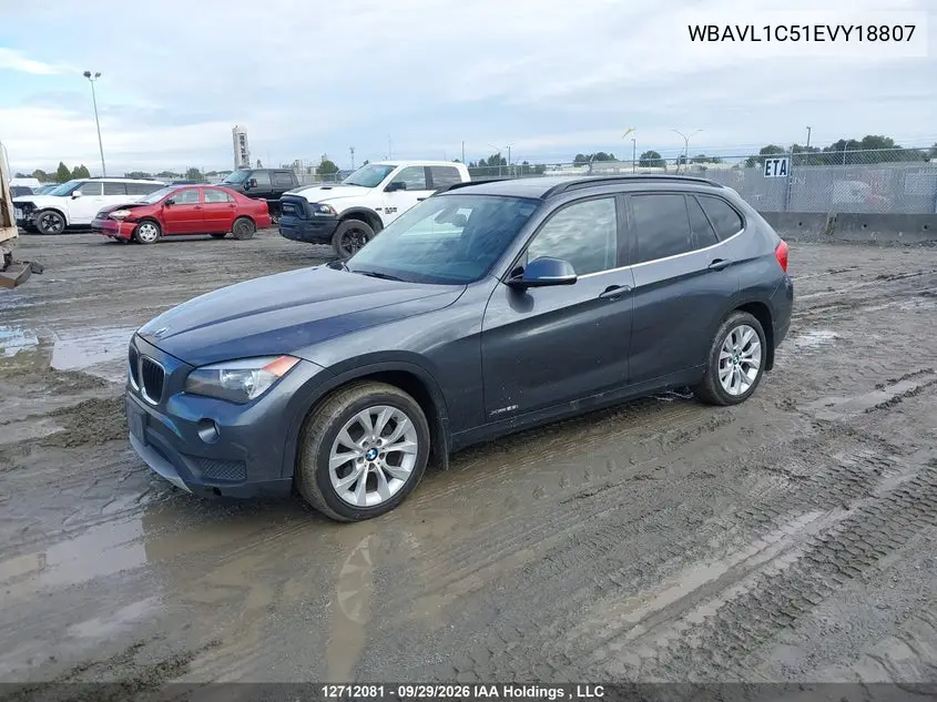 2014 BMW X1 VIN WBAVL1C51EVY18807 — фото 2