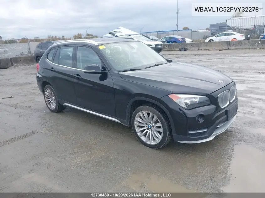 BMW X1 2015, VIN WBAVL1C52FVY32278