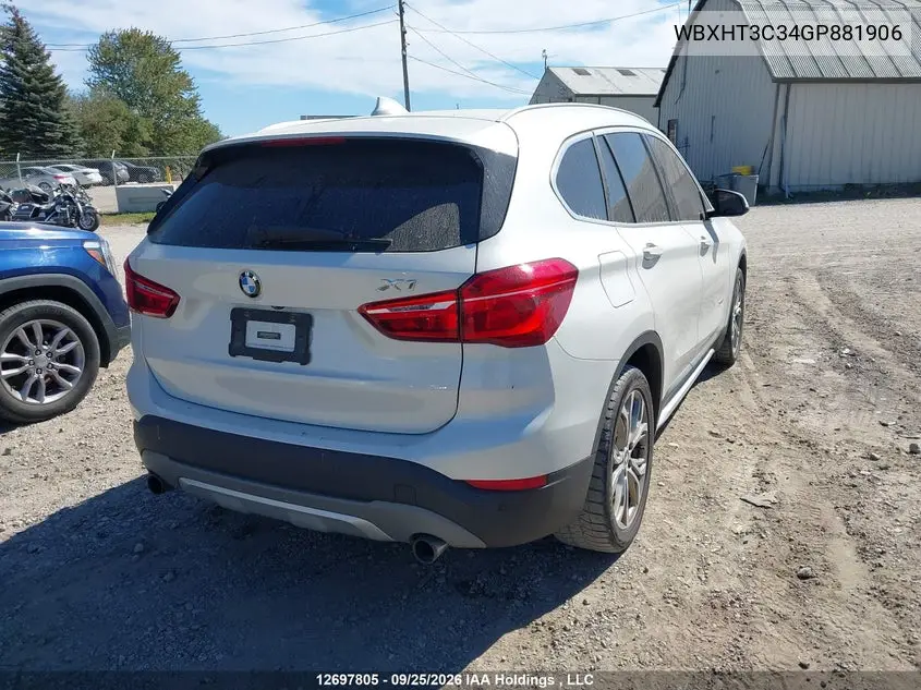 2016 BMW X1 VIN WBXHT3C34GP881906 — фото 4