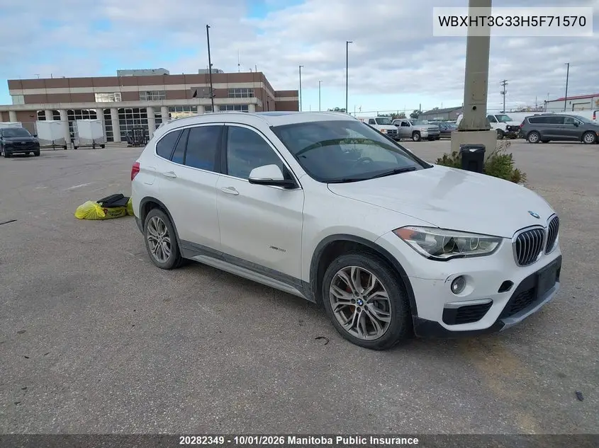 BMW X1 2017, VIN WBXHT3C33H5F71570