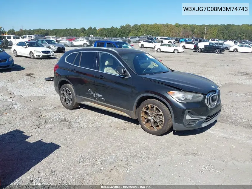 BMW X1 2021, VIN WBXJG7C08M3M74743