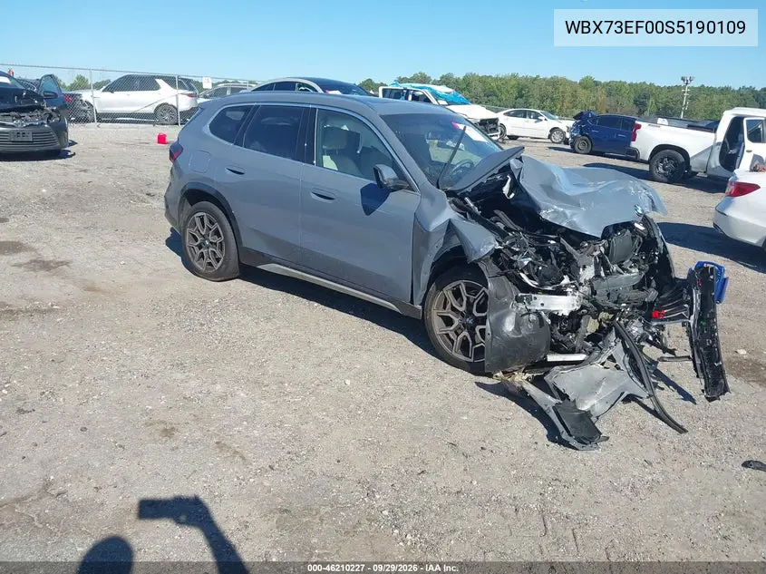 BMW X1 2025, VIN WBX73EF00S5190109