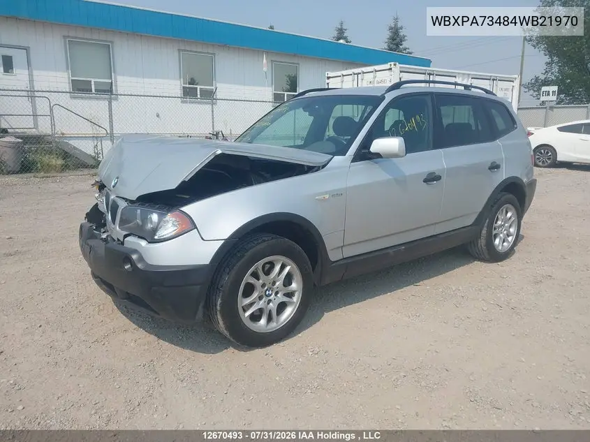 2004 BMW X3 VIN WBXPA73484WB21970 — фото 2