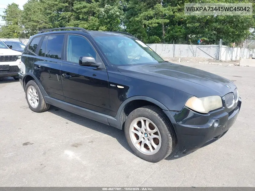BMW X3 2005, VIN WBXPA73445WC45042