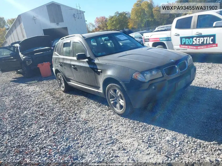 BMW X3 2005, VIN WBXPA93455WA31902