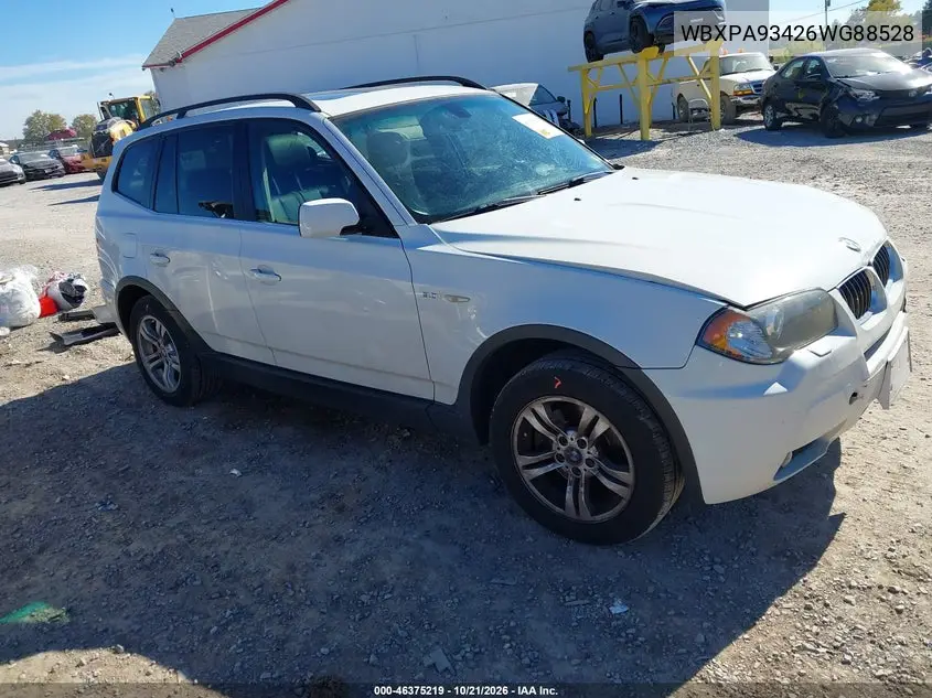 BMW X3 2006, VIN WBXPA93426WG88528