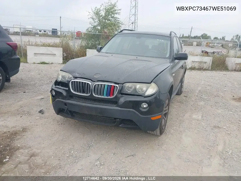 2007 BMW X3 VIN WBXPC73467WE51069 — фото 2