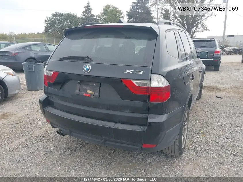 2007 BMW X3 VIN WBXPC73467WE51069 — фото 4