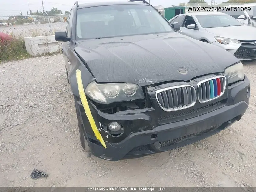 2007 BMW X3 VIN WBXPC73467WE51069 — фото 6