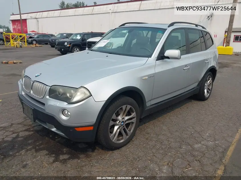 2007 BMW X3 VIN WBXPC93477WF25644 — фото 2