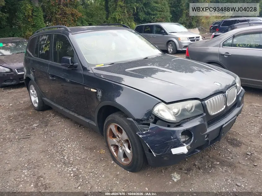 BMW X3 2008, VIN WBXPC93488WJ04028