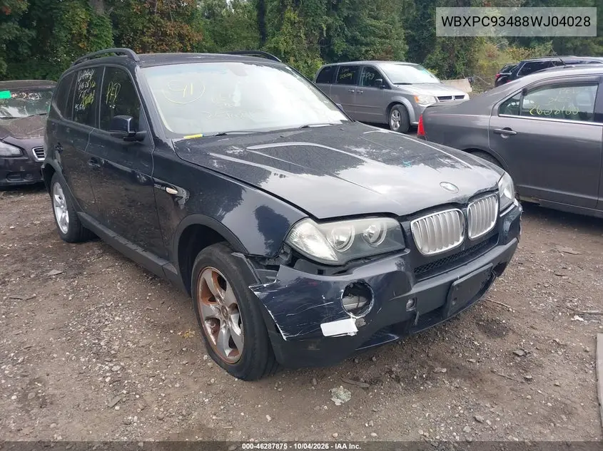 2008 BMW X3 VIN WBXPC93488WJ04028 — фото 6