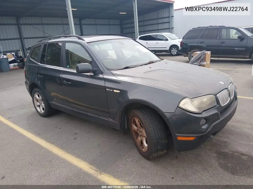 BMW X3 2008, VIN WBXPC93498WJ22764