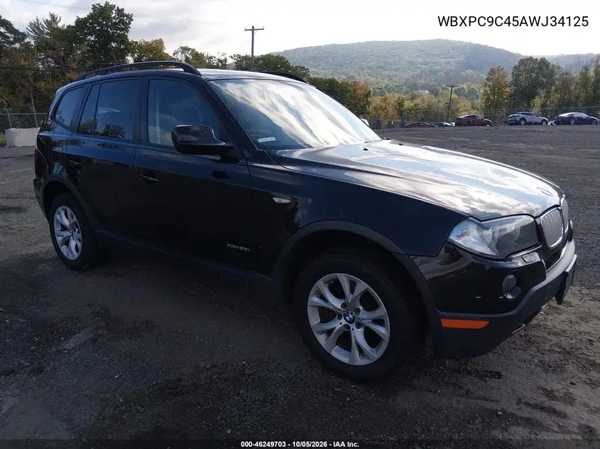 BMW X3 2010, VIN WBXPC9C45AWJ34125