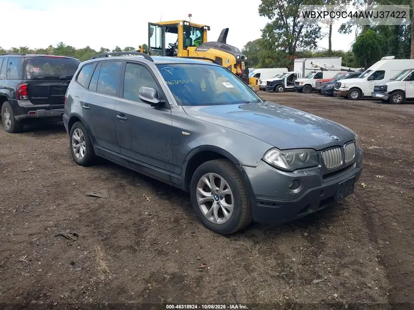 BMW X3 2010, VIN WBXPC9C44AWJ37422