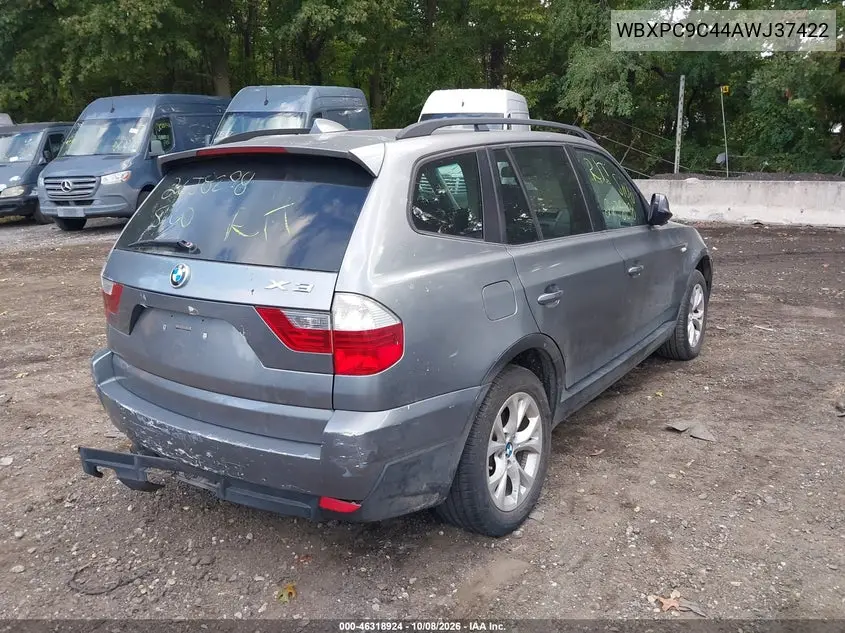 2010 BMW X3 VIN WBXPC9C44AWJ37422 — фото 4