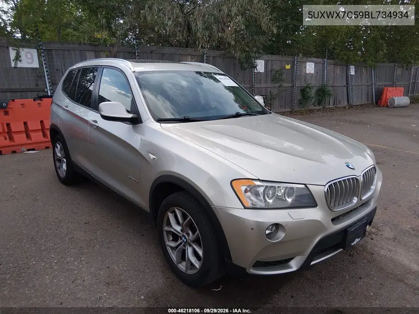 BMW X3 2011, VIN 5UXWX7C59BL734934