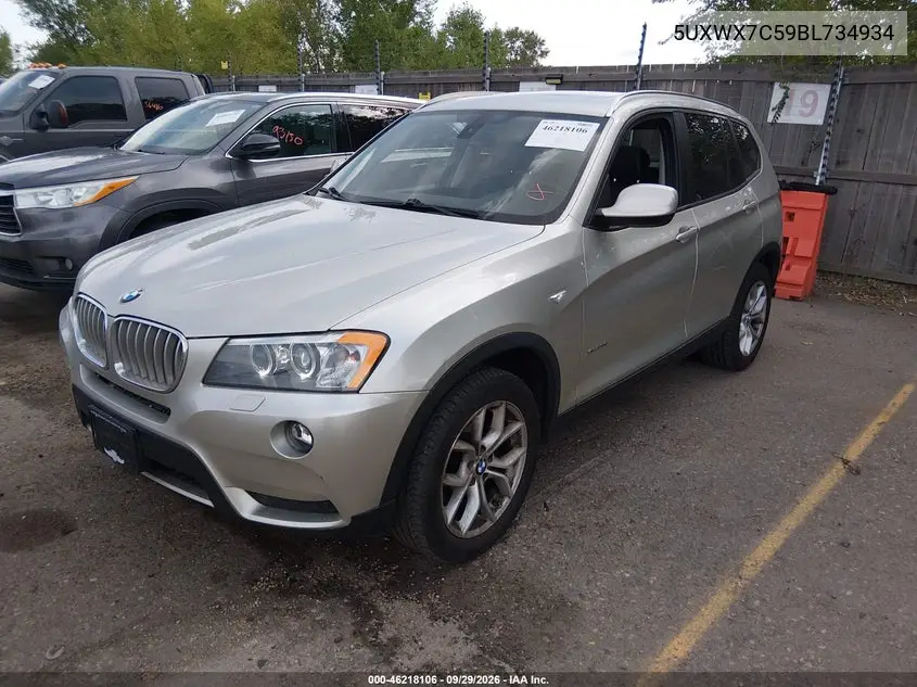 2011 BMW X3 VIN 5UXWX7C59BL734934 — фото 2