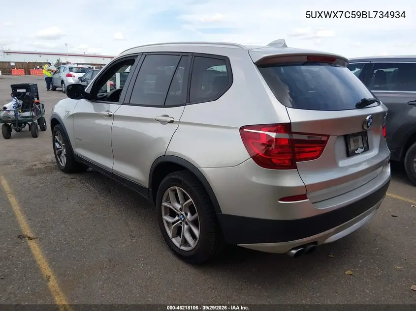 2011 BMW X3 VIN 5UXWX7C59BL734934 — фото 3