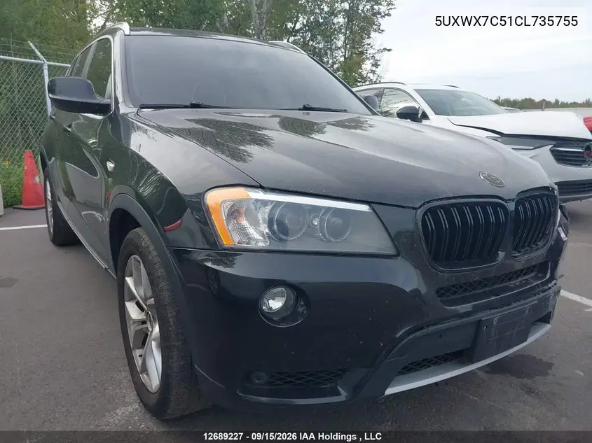 BMW X3 2012, VIN 5UXWX7C51CL735755