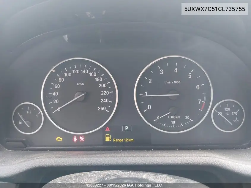 2012 BMW X3 VIN 5UXWX7C51CL735755 — фото 7