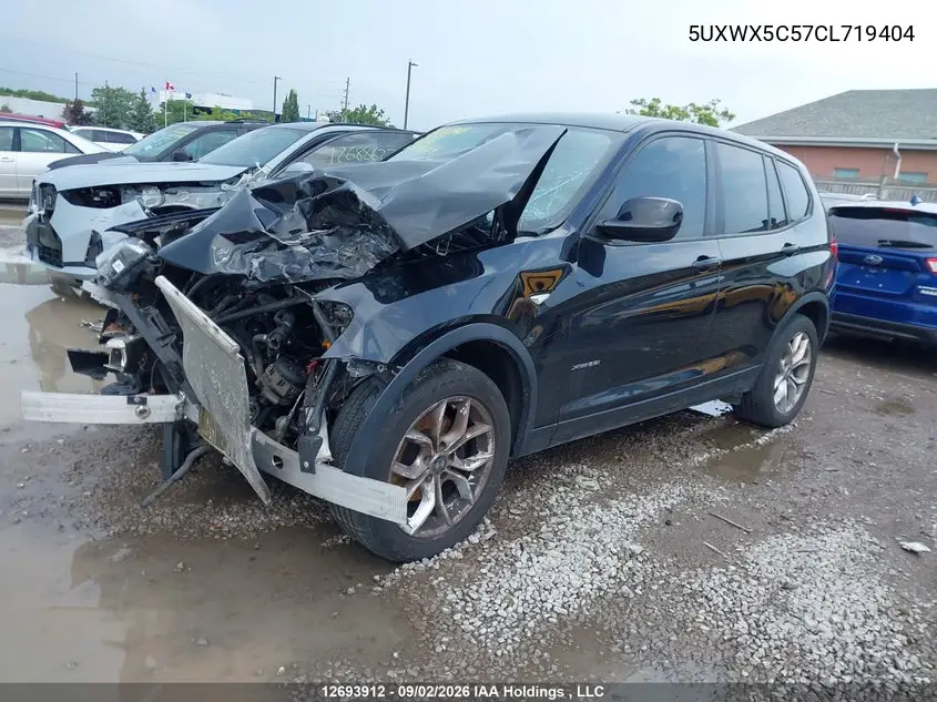 2012 BMW X3 VIN 5UXWX5C57CL719404 — фото 2