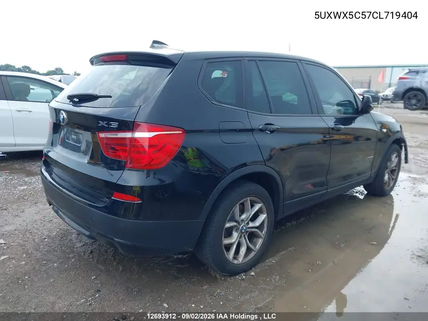 2012 BMW X3 VIN 5UXWX5C57CL719404 — фото 4