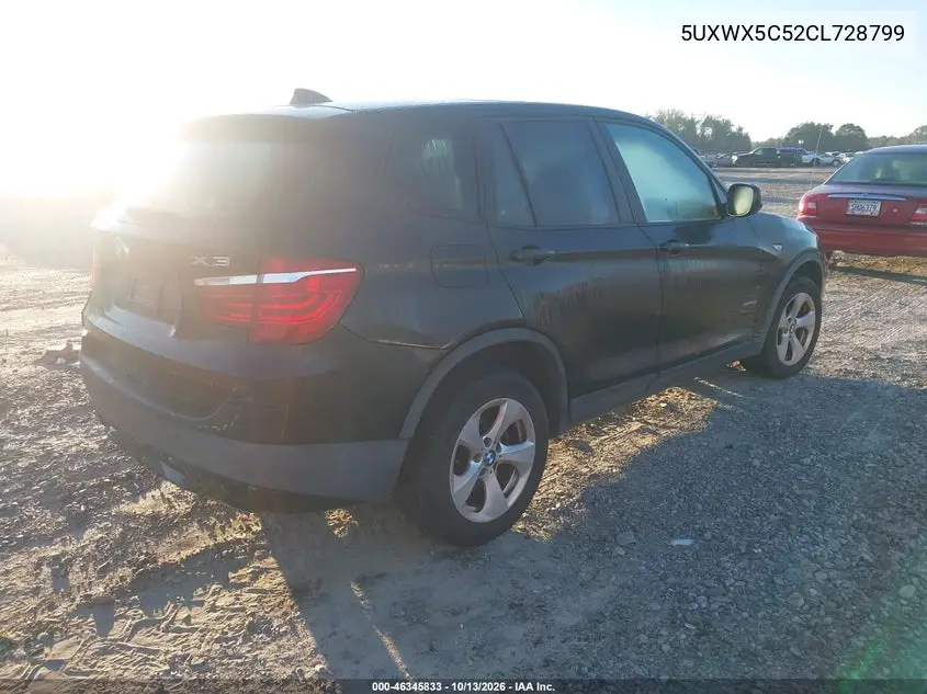 2012 BMW X3 VIN 5UXWX5C52CL728799 — фото 4
