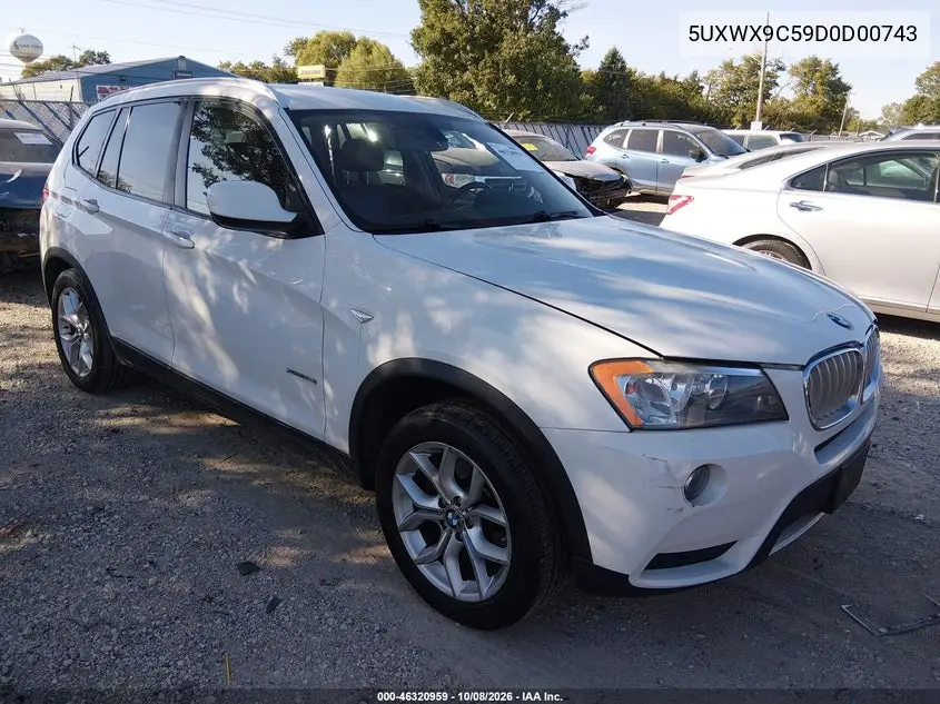 BMW X3 2013, VIN 5UXWX9C59D0D00743