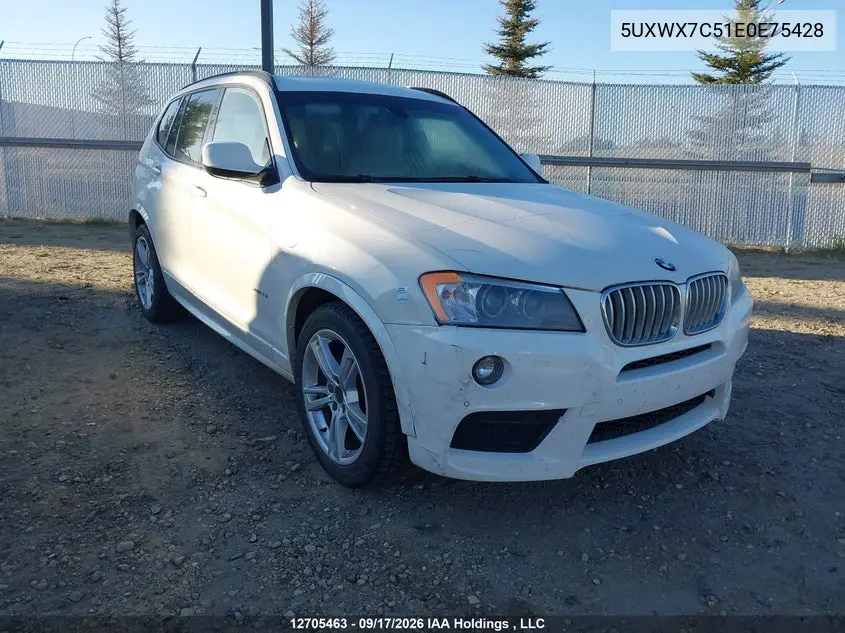BMW X3 2014, VIN 5UXWX7C51E0E75428