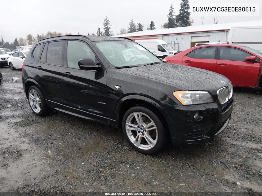 BMW X3 2014, VIN 5UXWX7C53E0E80615