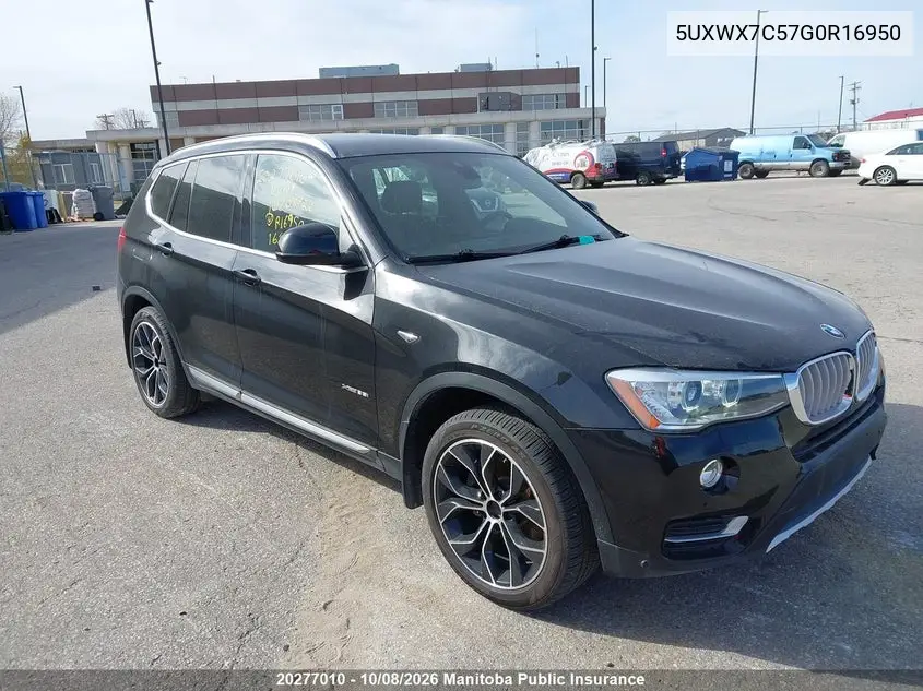 BMW X3 2016, VIN 5UXWX7C57G0R16950