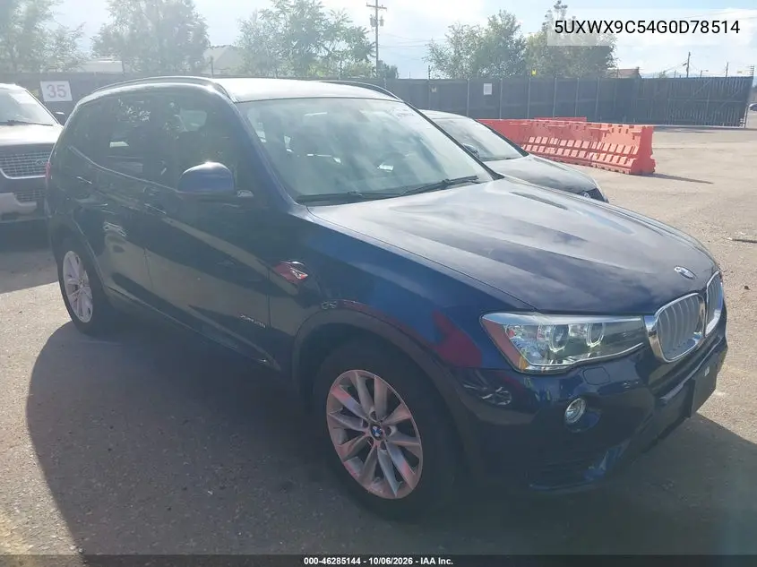 BMW X3 2016, VIN 5UXWX9C54G0D78514