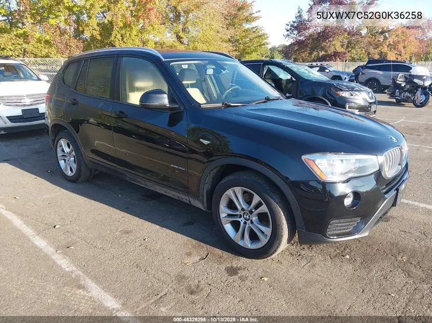 BMW X3 2016, VIN 5UXWX7C52G0K36258
