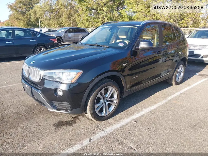 2016 BMW X3 VIN 5UXWX7C52G0K36258 — фото 2