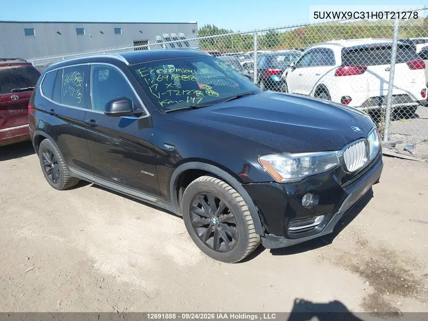 BMW X3 2017, VIN 5UXWX9C31H0T21278