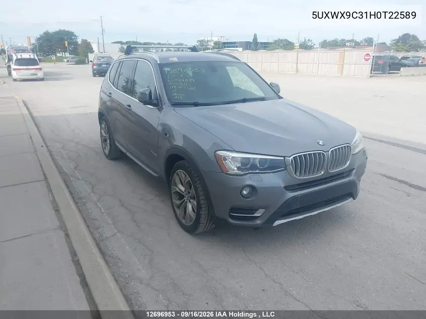 BMW X3 2017, VIN 5UXWX9C31H0T22589